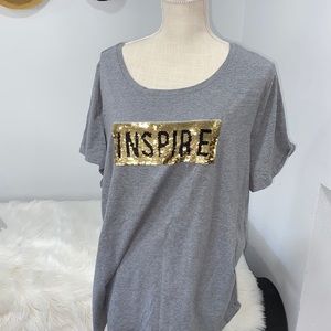 Teach/inspire sequin shirt